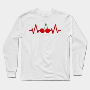 heart cherry graphic for fruit likers awesome matching couple family costume idea Long Sleeve T-Shirt